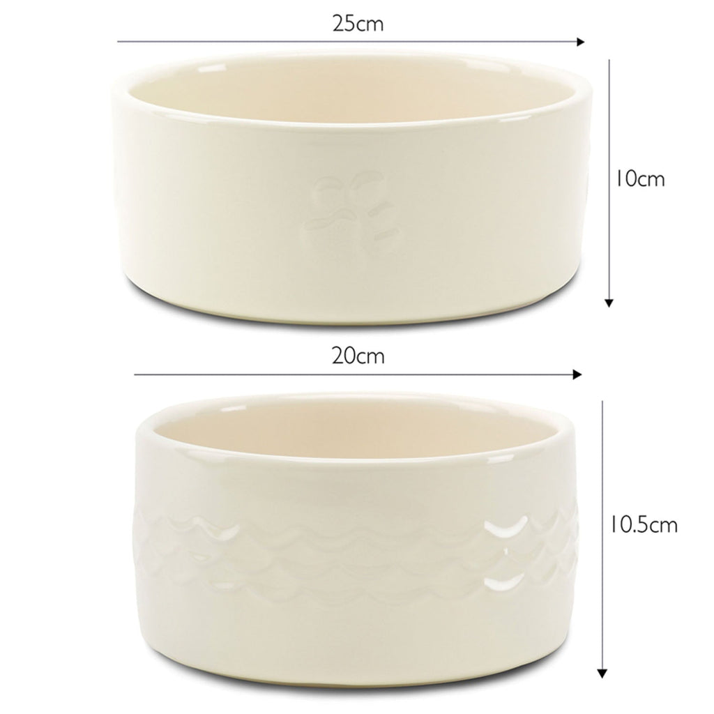 Scruffs Icon Cream Food & Drink Dog Bowl Set