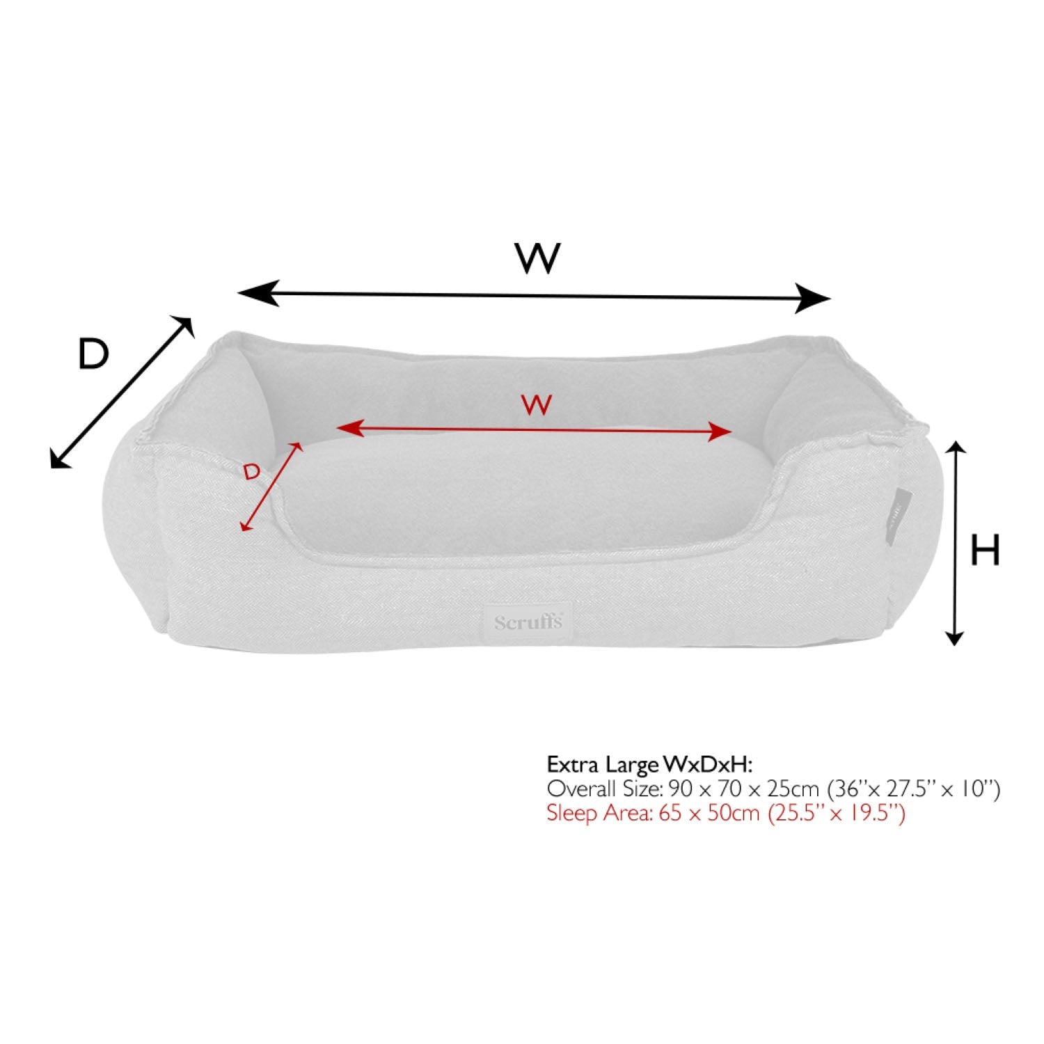 Scruffs Harvard Graphite Memory Foam Water Resistant Box Dog Bed