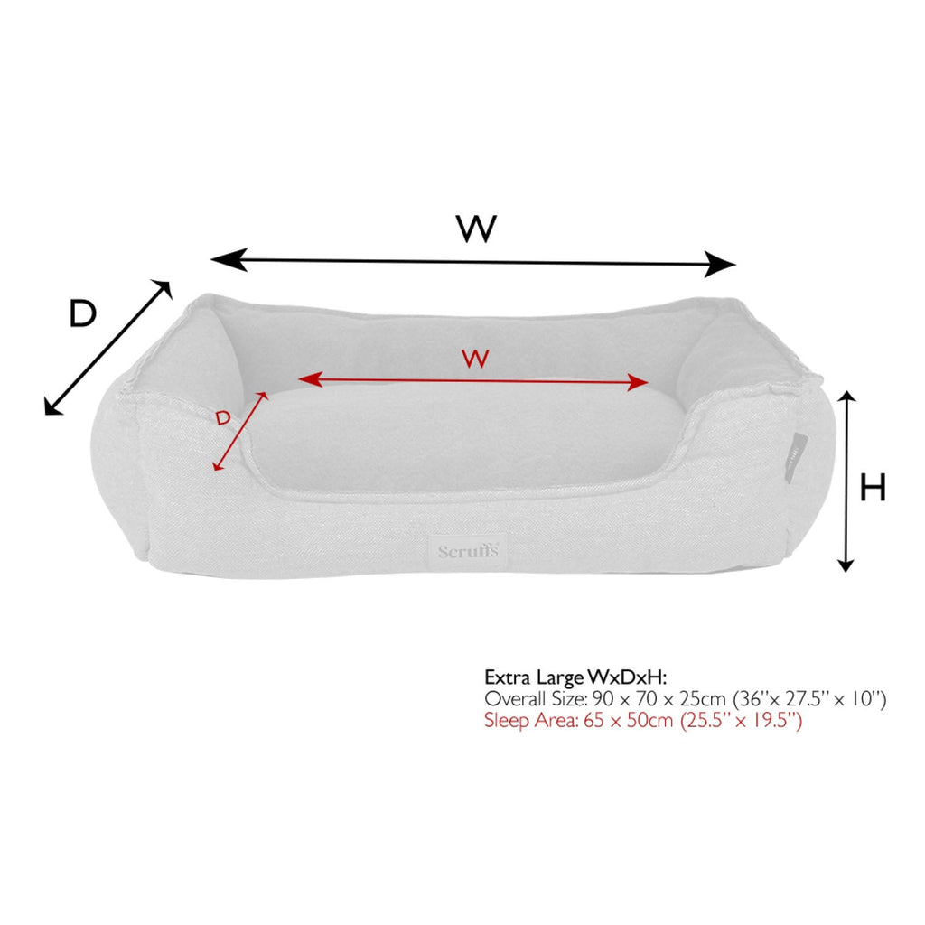 Scruffs Harvard Pearl Grey Memory Foam Water Resistant Box Dog Bed