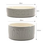 Scruffs Grey Classic Slow Feeder & Drink Bowl Set For Dogs