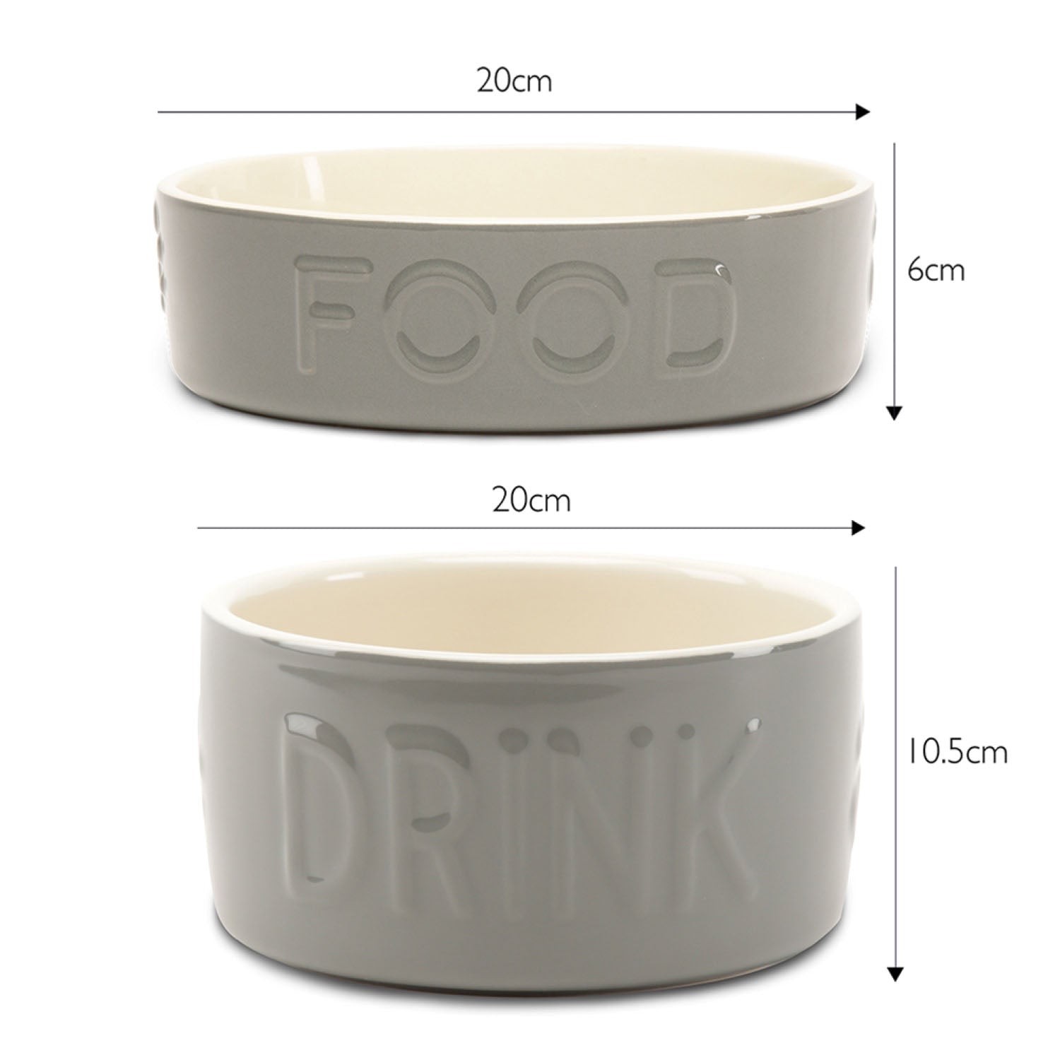 Scruffs Grey Classic Slow Feeder & Drink Bowl Set For Dogs