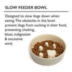 Scruffs Icon Cream Slow Feeder & Drink Bowl Set For Dogs