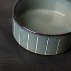 Scruffs Ceramic Heavy Duty Grey Pinstripe Reactive Glaze Dog Bowls (2pc Set)