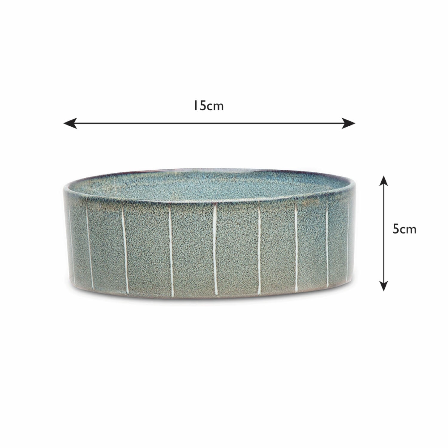 Scruffs Ceramic Heavy Duty Grey Pinstripe Reactive Glaze Dog Bowls (2pc Set)