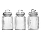 Vintage Airtight Glass Jars 990ml - Set of 3 | M&W