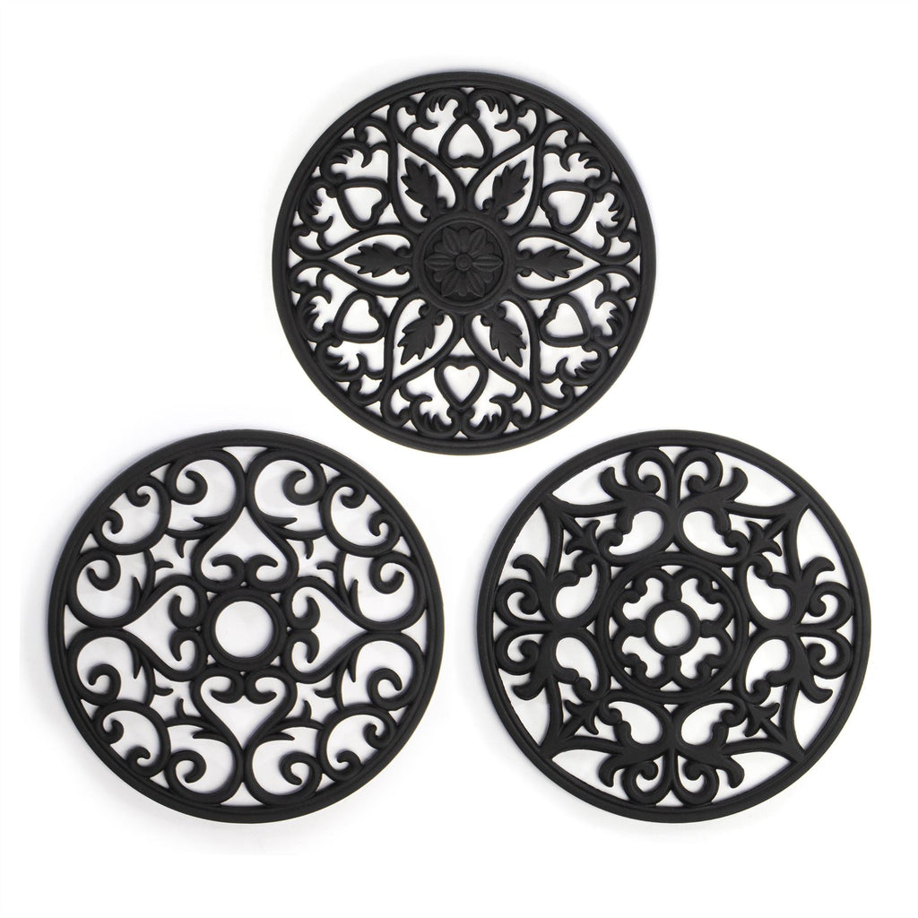 Silicone Trivets - Set of 3 Black | Pukkr