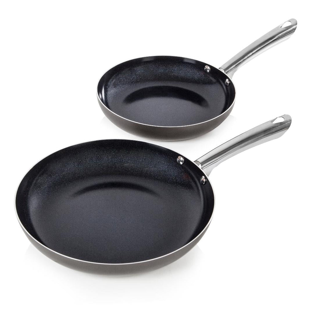 973015X Morphy Richards Accents 2 Piece Frying Pan Set 24/28cm Titanium - Beales department store