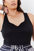 Ribbed Sweetheart Neckline Bodysuit