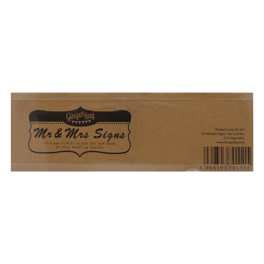 Mr & Mrs Freestanding Wooden Sign - Vintage Affair