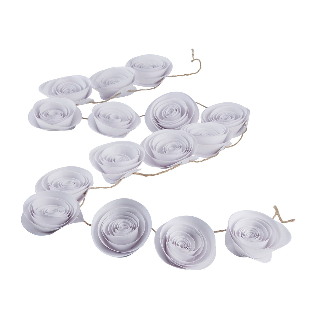 White Paper Flower Garland