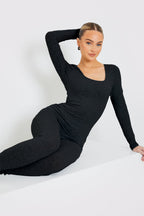 Long Sleeve Scoop Neck Unitard