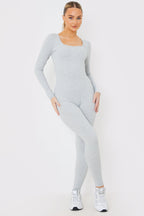 Long Sleeve Scoop Neck Unitard
