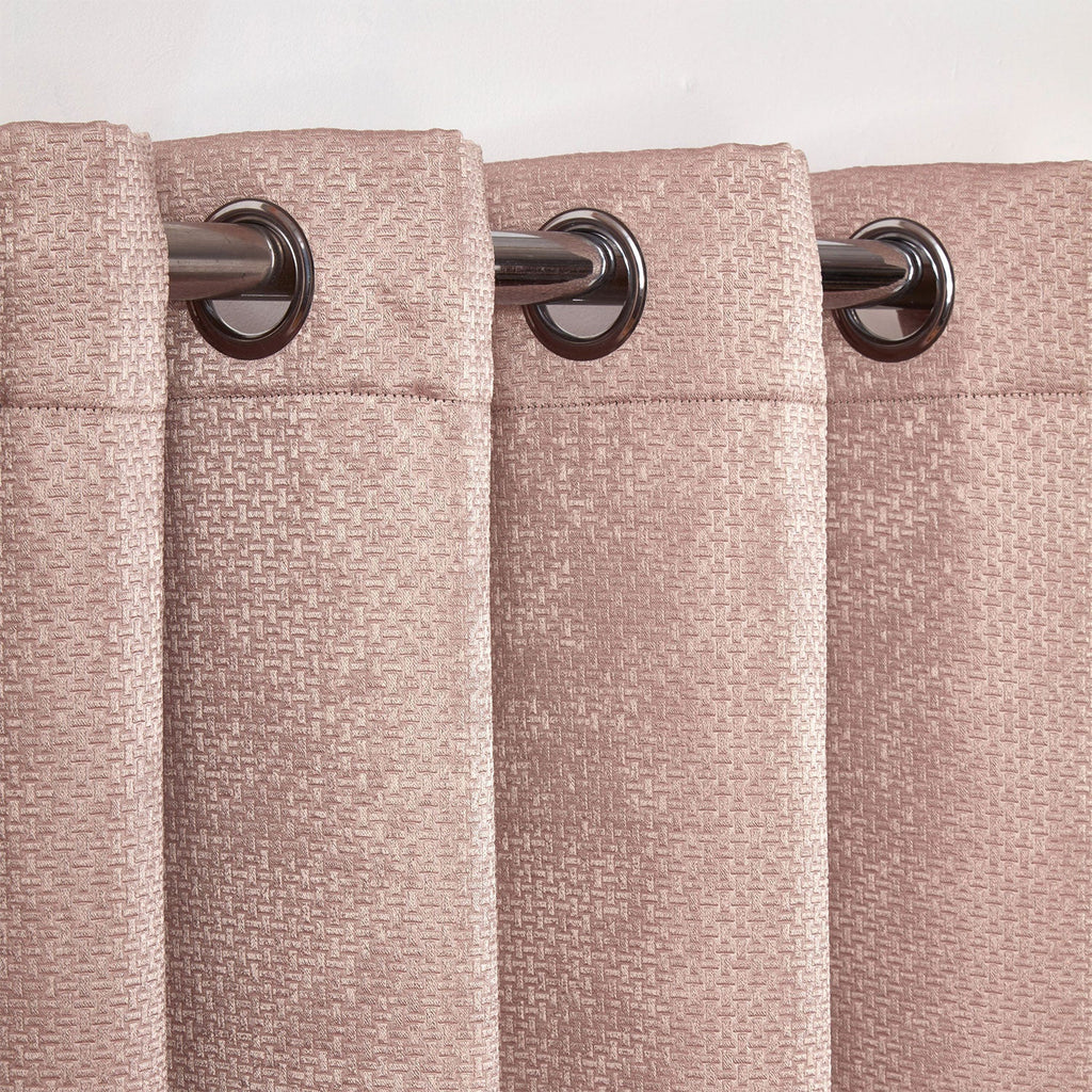 Ambiance Blush Pink Thermal Eyelet Curtains