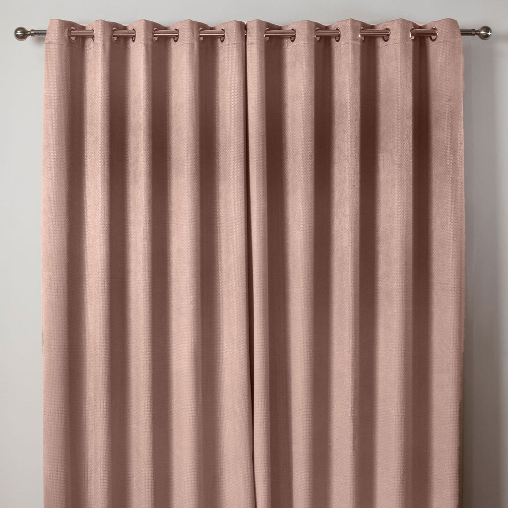 Ambiance Blush Pink Thermal Eyelet Curtains