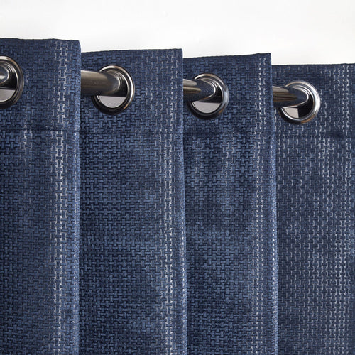 Ambiance Navy Blue Thermal Eyelet Curtains