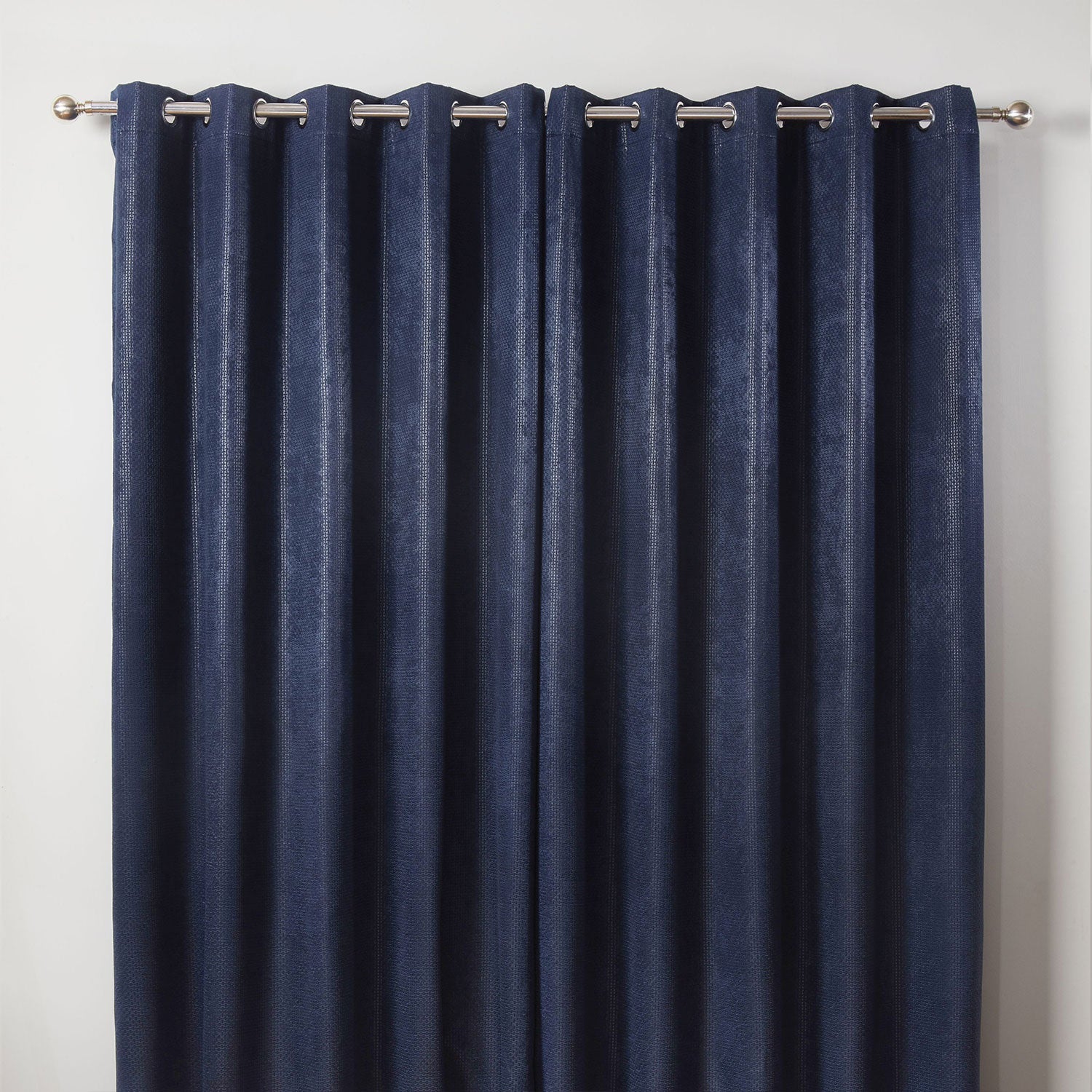 Ambiance Navy Blue Thermal Eyelet Curtains