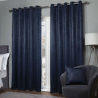 Ambiance Navy Blue Thermal Eyelet Curtains