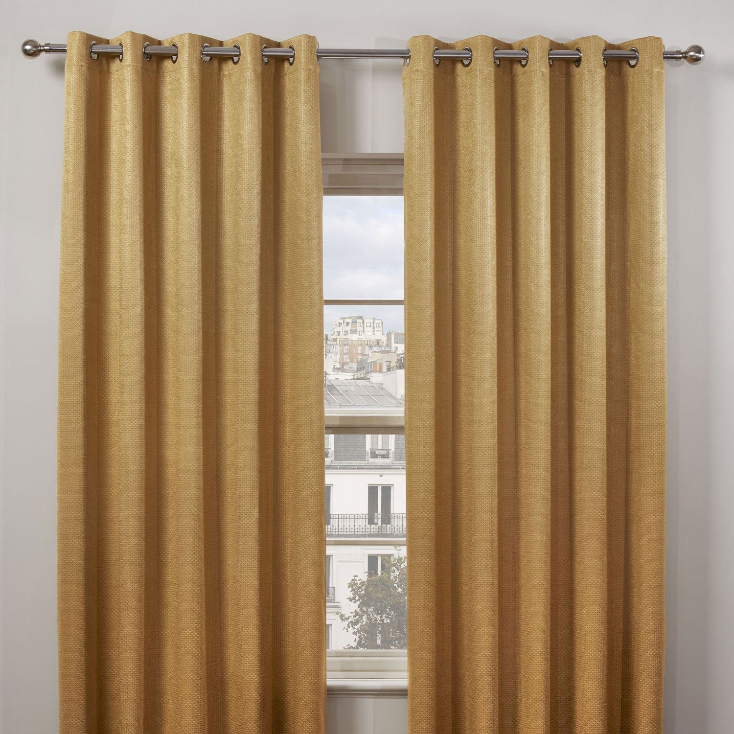 Ambiance Ochre Thermal Eyelet Curtains