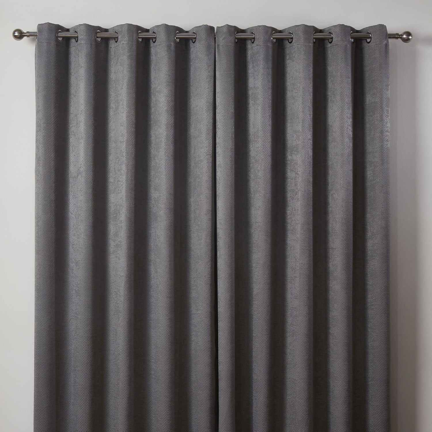 Ambiance Charcoal Grey Thermal Eyelet Curtains