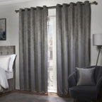 Ambiance Charcoal Grey Thermal Eyelet Curtains