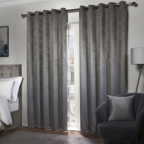 Ambiance Charcoal Grey Thermal Eyelet Curtains