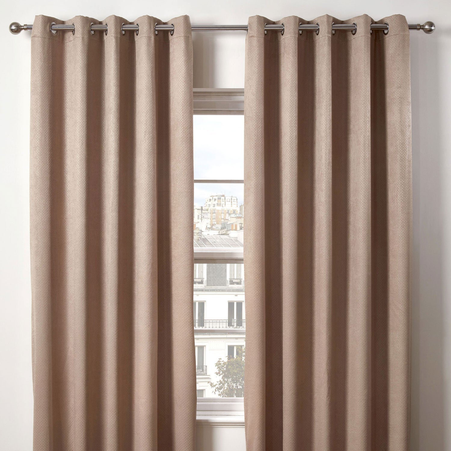 Ambiance Taupe Thermal Eyelet Curtains