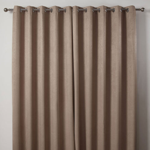 Ambiance Taupe Thermal Eyelet Curtains