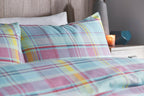 Applecross Pastel Check Brushed Cotton Duvet Set