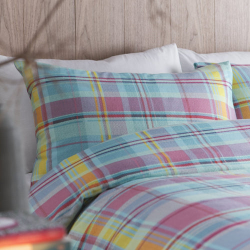 Applecross Pastel Check Brushed Cotton Duvet Set