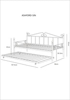 Ashford Vintage Black Metal Day Bed Frame