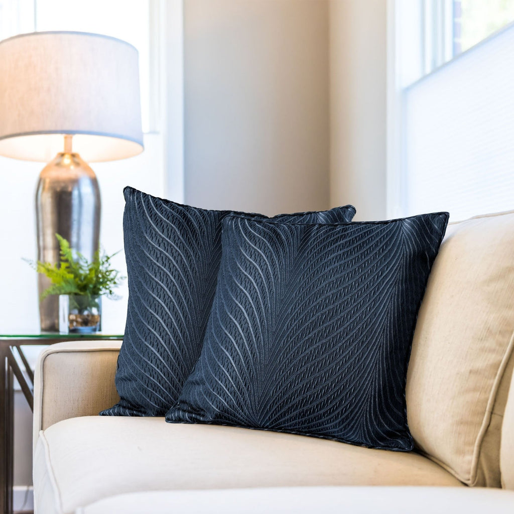 Aura Navy Blue Cushion Covers (Pair)