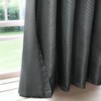 Aura Black Jacquard Eyelet Curtains