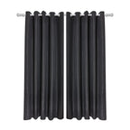 Aura Black Jacquard Eyelet Curtains
