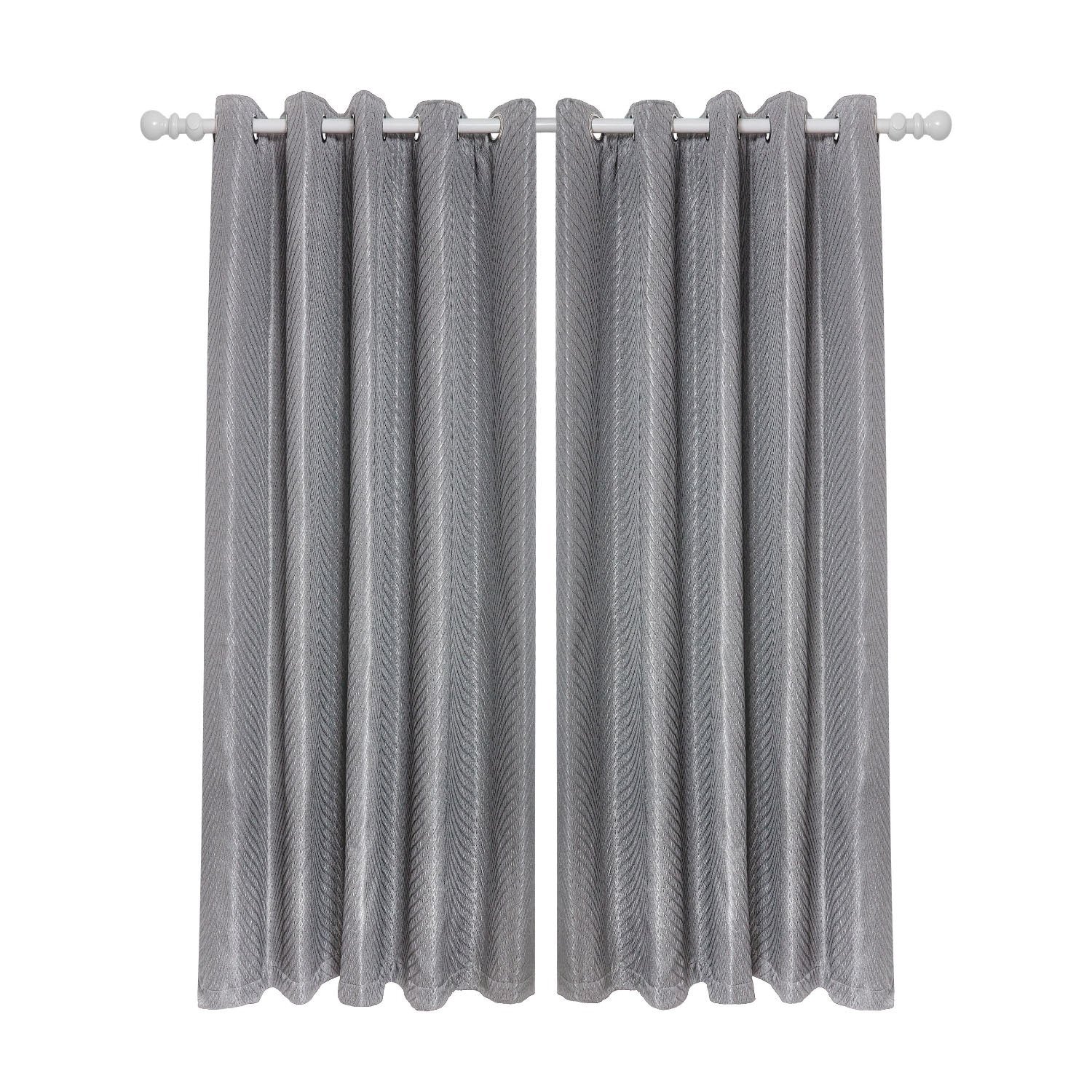 Aura Charcoal Jacquard Eyelet Curtains