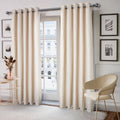 Aura Cream Jacquard Eyelet Curtains