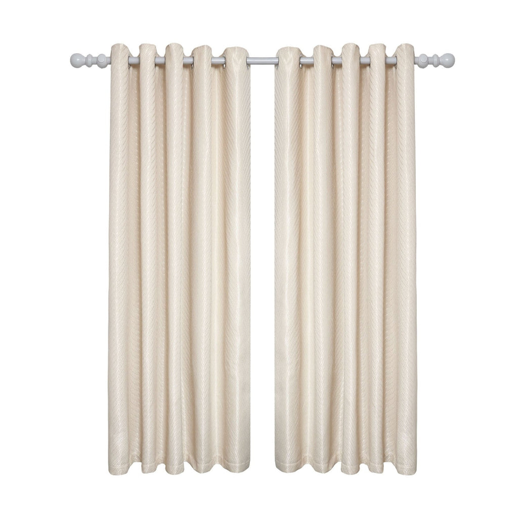 Aura Cream Jacquard Eyelet Curtains