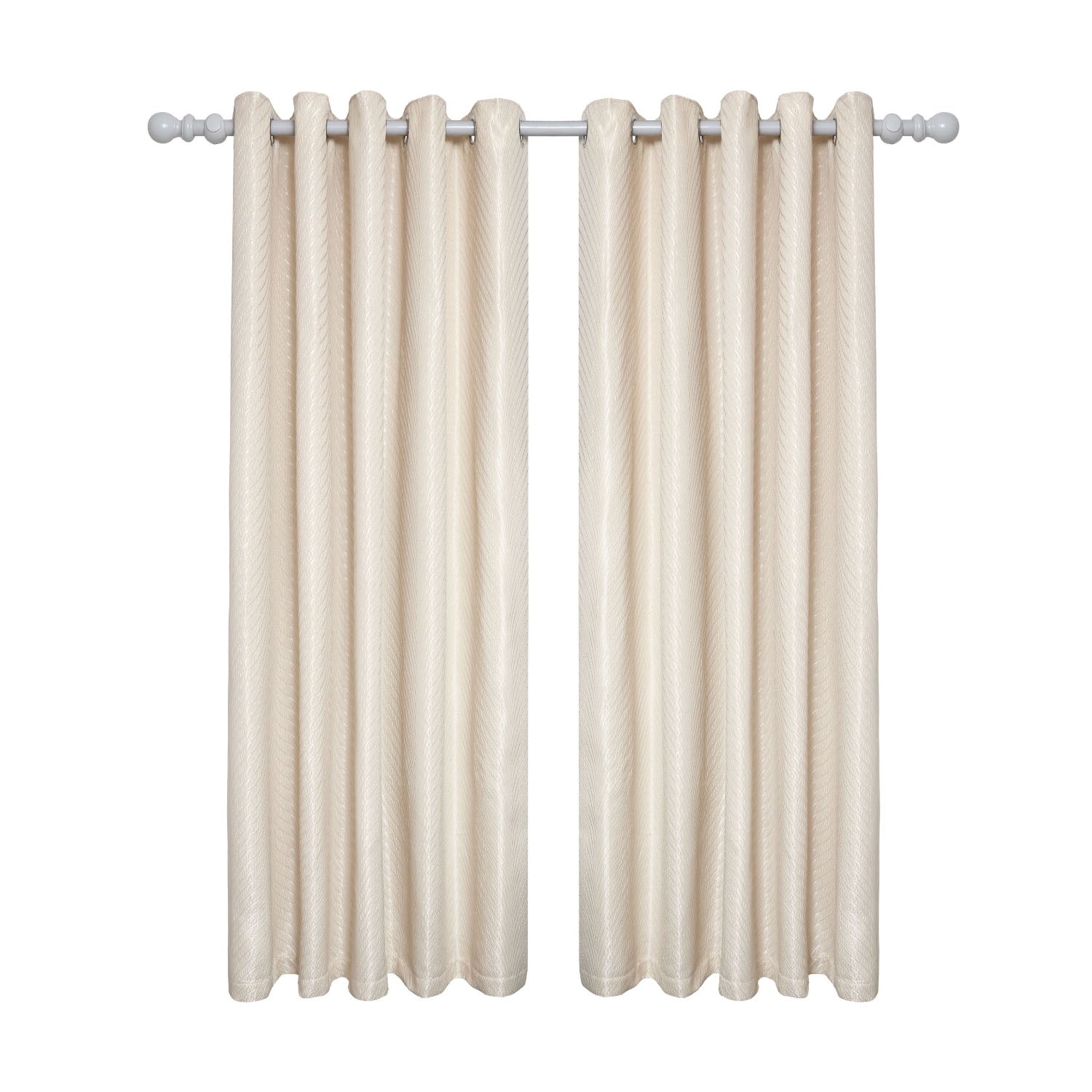 Aura Cream Jacquard Eyelet Curtains