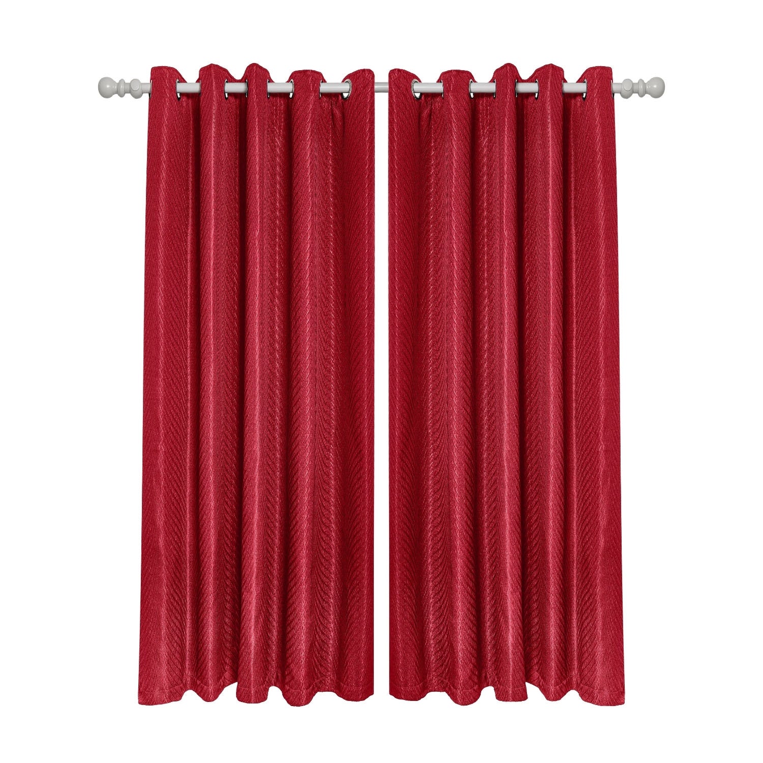Aura Cranberry Red Jacquard Eyelet Curtains