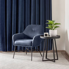 Aura Navy Jacquard Eyelet Curtains