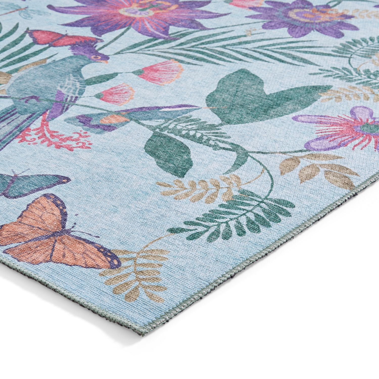 Catherine Lansfield Amaya Tropical Birds Purple Rug