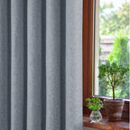 Amberley Nickel Grey Chenille Thermal Eyelet Curtains