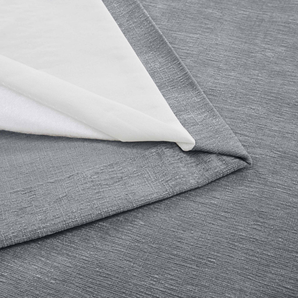 Amberley Nickel Grey Chenille Thermal Eyelet Curtains