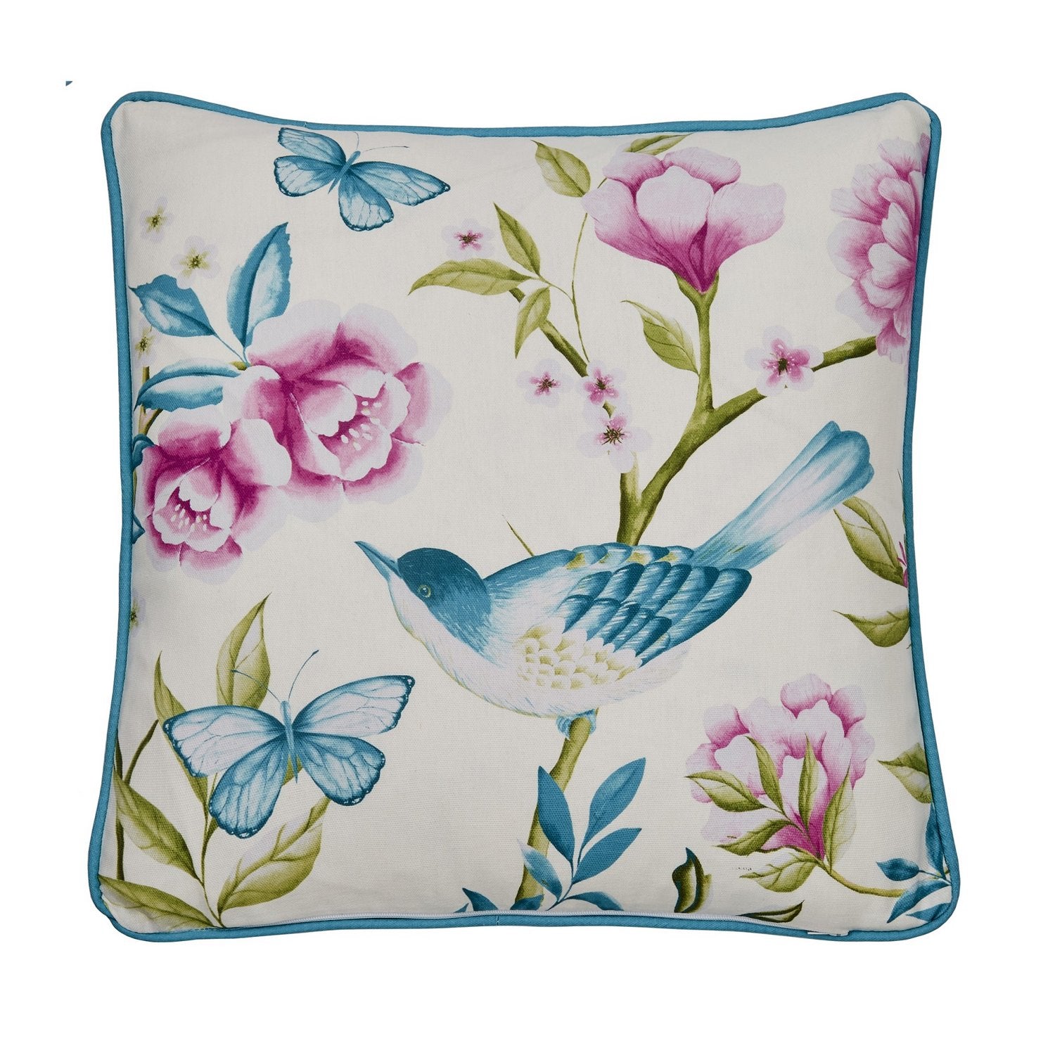 Amelle Blue Bird Reversible Outdoor Cushion (43cm x 43cm)
