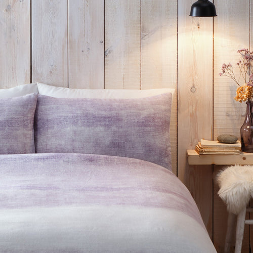 Anson Stripe Mauve Brushed Cotton Duvet Set