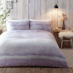 Anson Stripe Mauve Brushed Cotton Duvet Set