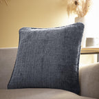 Alba Charcoal Chenille Cushion (43cm x 43cm)