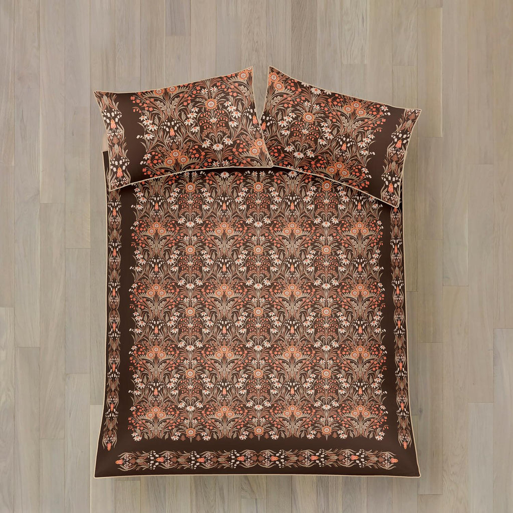 Audrey Spice Reversible Cotton Sateen Duvet Set
