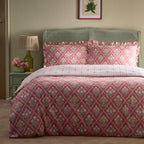Aurelia Pink Ruffle Edge Reversible Cotton Duvet Set