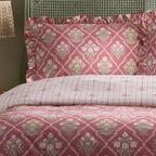 Aurelia Pink Ruffle Edge Reversible Cotton Duvet Set
