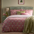 Aurelia Pink Ruffle Edge Reversible Cotton Duvet Set